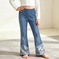thumbnail image 6 of MuXiKeJi Clothes Y2K Jeans for Cute Print Elastic Waist Wide Leg Flared Denim Pants Regular Fit Long Casual Bottoms Girls Denim Pants, 6 of 8