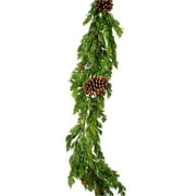 Serene Spaces Living Artificial Single Cypress Garland with Pine Cones, Holiday Decor, 62" Long