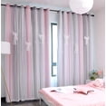 thumbnail image 2 of Cortinas Yancorp para dormitorio de niñas, habitación infantil, 160 x 160 cm, rosa y gris, 2 of 6