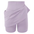 thumbnail image 4 of Ediodpoh Tennis Skirts Women High Elastic Waisted Pleated Ruffle Cute Shorts Beach Flowy Casual Shorts Skirt for Yoga Women's Skirts Light Purple S, 4 of 9