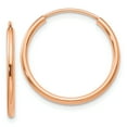 thumbnail image 1 of 14K Rose Gold Polished Endless Tube Hoop Earrings, 1 of 3