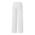 thumbnail image 3 of WIZUTIZ Casual Dress Pants for Women Plain Trendy Loose Wide Leg Summer Pants Elastic Spandex High Waist Palazzo Pants Heart Print Drawstring with Pockets Trousers Gym Petite/Regular/Tall White, 3 of 4