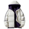 thumbnail image 4 of Unisex Loose Hooded Cotton-Padded Jacket, Beige, Size L, 4 of 4