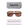 thumbnail image 4 of OPULIZE LUX Aviator Polarized Sunglasses - Anti-Glare Eyewear for Women Men - UV & Eyestrain Protection - Classic Aviator Style Glasses - Dark Brown Lenses, Brown Tortoiseshell Frame - Pack of 1, 4 of 8
