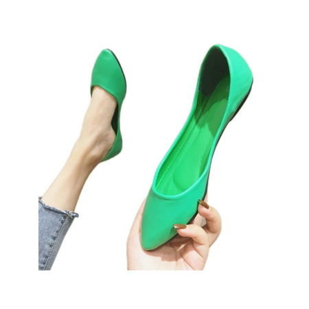

Ritualay Ladies Flat Shoes Comfort Loafers Elegant Flats Lightweight Casual Dress Shoe Wedding Work Slip On Green 4