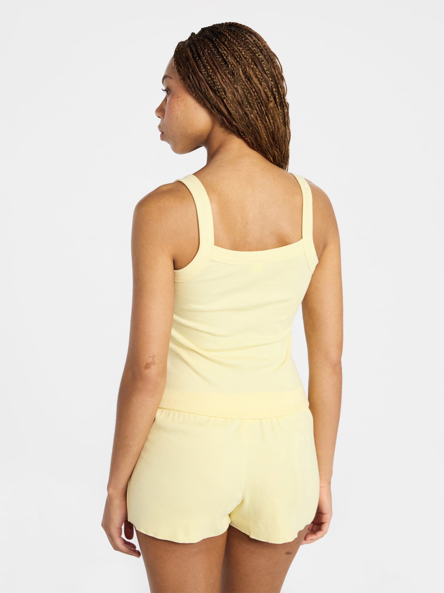 No Boundaries Rib Tank Top and Shorts Sleep Set, 2-Piece, Women's XXS-3X