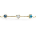 thumbnail image 2 of Gem Stone King 18K Yellow Gold Plated Silver Bracelet Persian Blue and White Moissanite (1.72 Cttw), 2 of 4