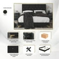 thumbnail image 7 of Castle Place Luxurious Crystal Velvet Upholstered Queen Bed With 2 Nightstands, Black, 7 of 7