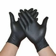 thumbnail image 3 of comerut 100Pcs Black Nitrile Disposable Gloves Medical Exam Latex Powder-Free Food Safe Textured Fingertips Anti-Slip Design Thick Gloves for Beauty Tattoo Cleaning, 3 of 7