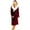 Wine, variant on Nightgowns For Women Women'S Lounge Women Winter Plush Lengthened Bathrobe Clothes Long Sleeved Robe Coat Robes For Women Red L Clearance！