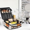 thumbnail image 5 of FORMRS Travel Makeup Bag Large Capacity Train Case Cosmetic Organizer with Adjustable Dividers, White Abstract Shapes, 5 of 8