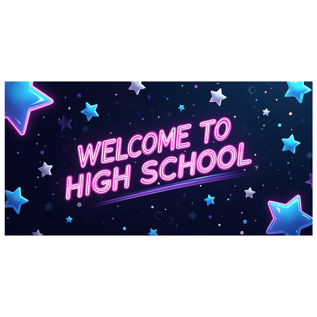 Shiny Welcome to High School Banner Background Decorations for School Opening Events Freshman Gatherings Orientation Parties Photo Backdrops