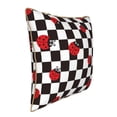 thumbnail image 2 of Fotbe Ladybugs Of Black And White Checkers Pattern Velvet Decorative Throw Pillow Covers with Elegant Piping, Soft Plush Cushion Cover for Sofa, Bed, Car, Office-20"x20", 2 of 8