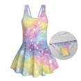 thumbnail image 4 of Uorisanigo Girls Swimsuit One Piece Colorful Giltter Butterfly Size 3-4 Modest Skirted Bathing Suit Back Strap Summer Swim Dress Pool Party, 4 of 6