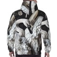 thumbnail image 7 of Lsque Elegant Swans Black Background Pattern Casual Men's Hoodie,Hooded Sweatshirt with Kangaroo Pocket,Pullover Hoodie-X-Large, 7 of 7