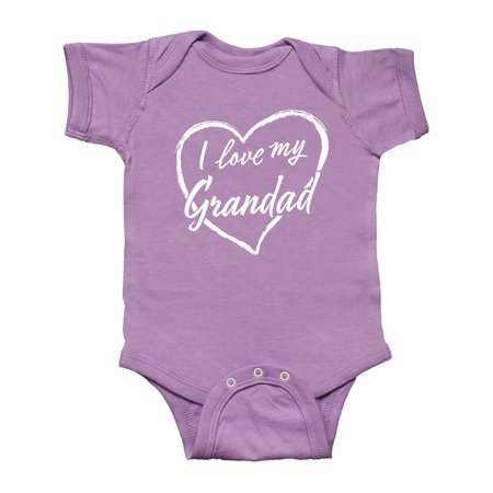 

Inktastic I Love My Grandad in White Chalk Heart Gift Baby Boy or Baby Girl Bodysuit