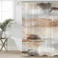 thumbnail image 5 of Abstract Brown Shower Curtain, 66" x 72", Gradient Modern Street Art Watercolor Waterproof Bathroom Curtain Washable Shower Curtain Set with 12 Hooks, 5 of 6