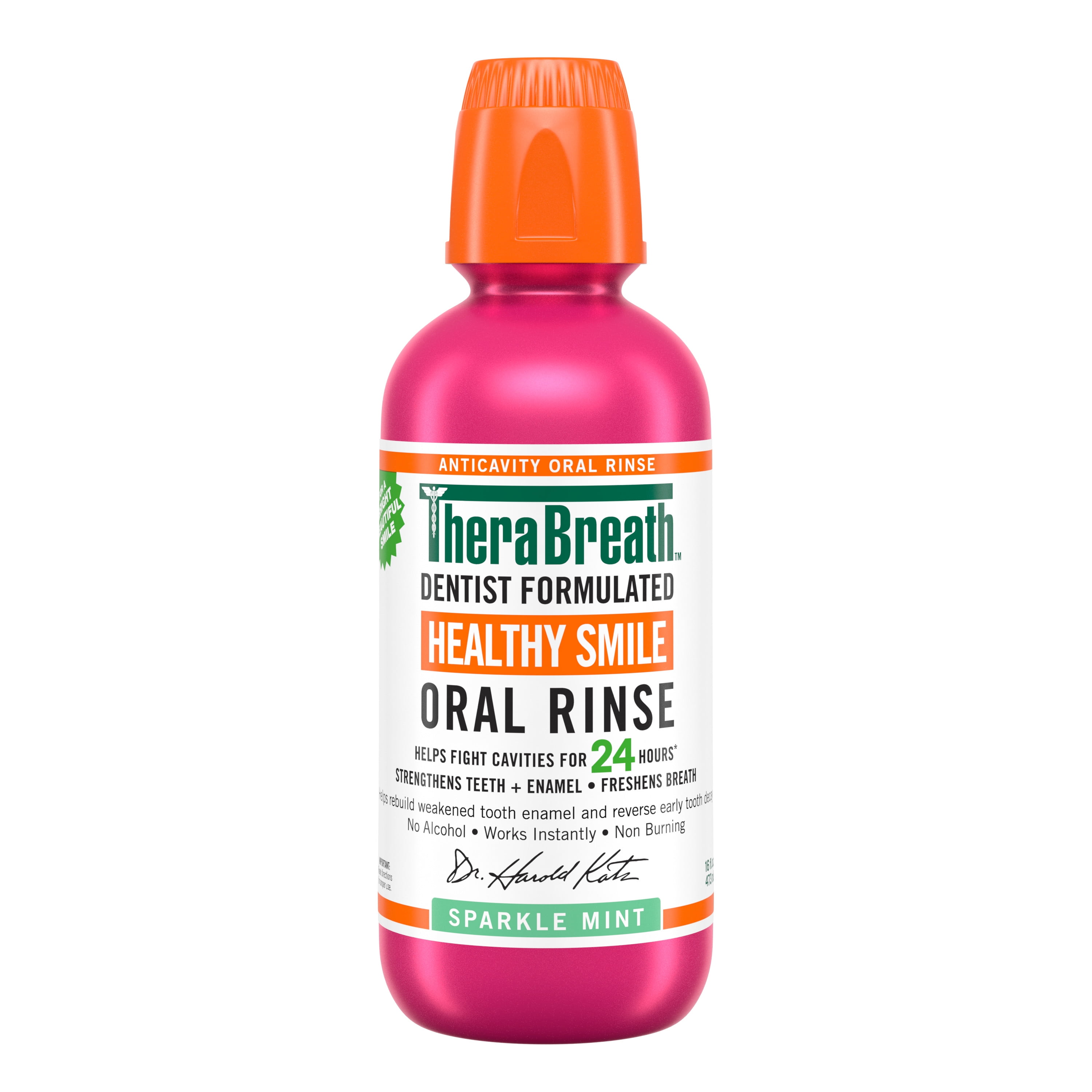 TheraBreath Healthy Smile Fluoride Mouthwash, Sparkle Mint, Anticavity ...