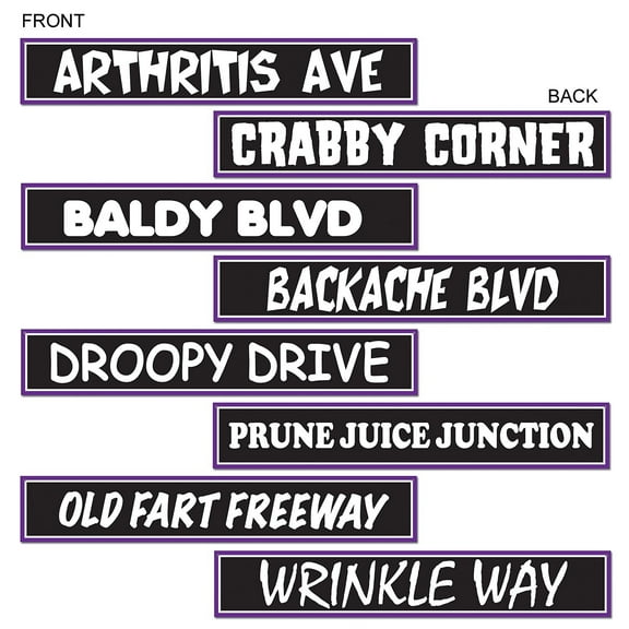 Over The Hill Street Sign Cutouts