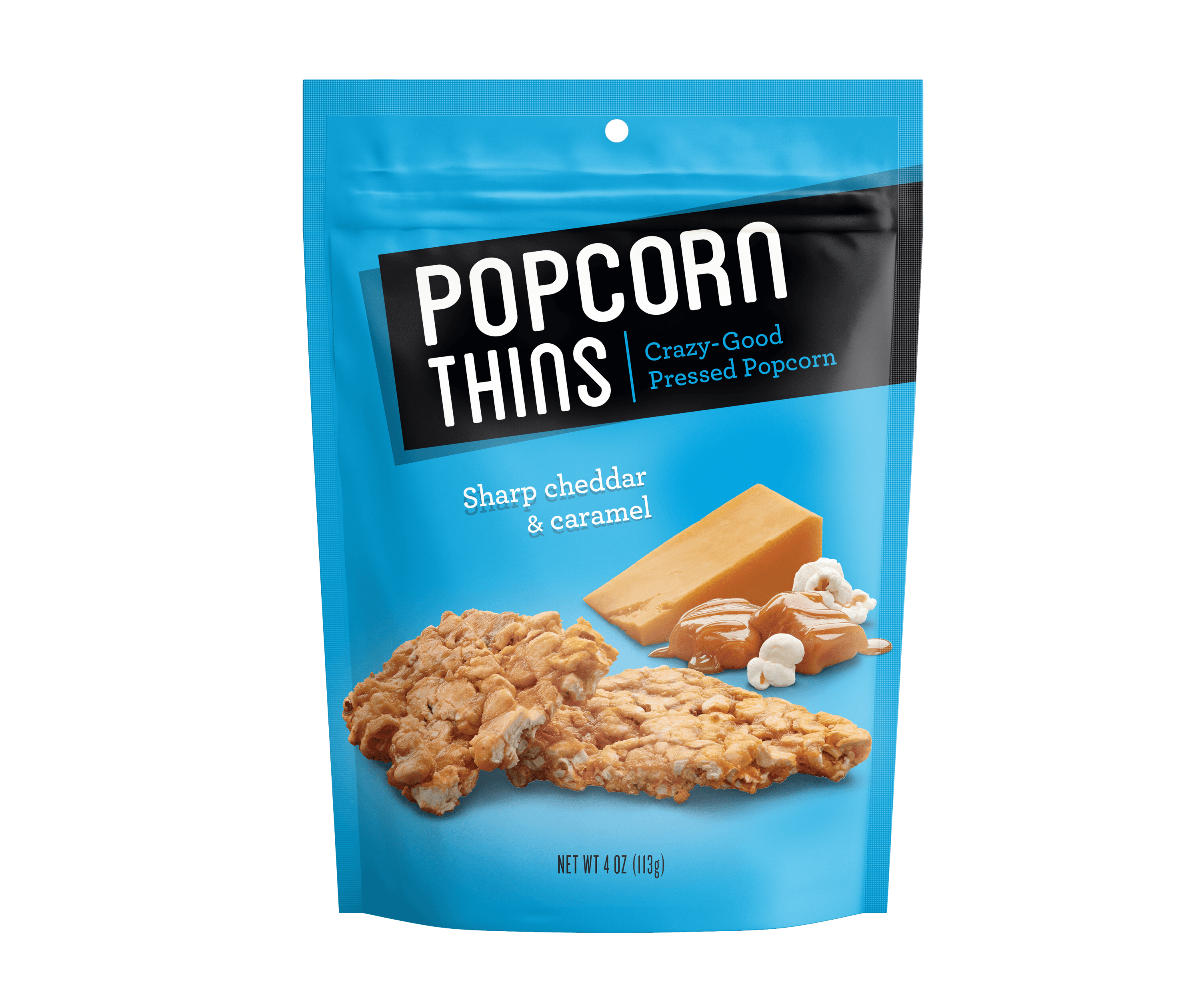 Popcorn Thins Sharp Cheddar Caramel Popcorn, 4 Oz.