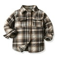 thumbnail image 2 of Otqutp Toddler Autumn Tops Kids Flannel Shirt Jacket Plaid Long Sleeve Lapel Button Down Baby Boys Girls Fall Shirt Coat Outwear with Pockets, 2 of 7