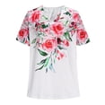 thumbnail image 4 of Njagoc3 Women's Romantic Floral Embellished Short Sleeve Top - Elegant Everyday Casual & Date Night Wear, 4 of 6