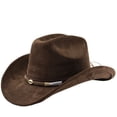 thumbnail image 3 of Western Western Cowboy Hat with Curved Brim for Outdoor Adventure Travel Riding Classic Western Style Craftsmanship for Everyday Use, Coffee, 3 of 3