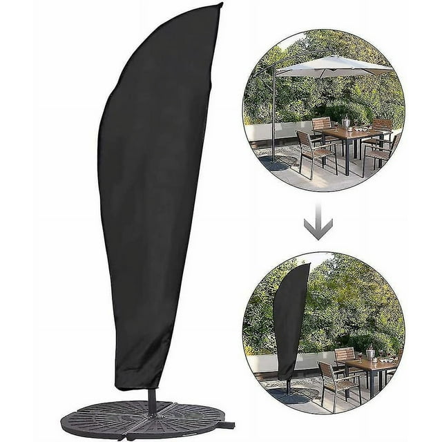 Funda para sombrilla Funda voladiza extra grande para sombrilla impermeable/a prueba de viento/anti-UV, funda para sombrilla de jardín al aire libre con cremallera