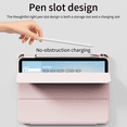 thumbnail image 5 of DGPSG for iPad (A16) 11th Gen Case, iPad 10th Gen Case, Slim Trifold Stand Protective Cover with Pencil Holder, for iPad 11/10.9 Inch 2025/2022, Clear PC Backshell, Auto Wake/Sleep, Pink, 5 of 9