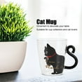 thumbnail image 3 of Taza de Café de 300 ml, Vidrio de Borosilicato Alto Transparente Copa de Gato Linda Con Manija y Colas Café Reutilizable Regalos de decoración de Vidrio de Agua, 3 of 7