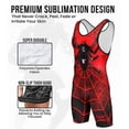 thumbnail image 2 of Exxact Sports Sublimated Youth Wrestling Singlet For Boys, Premium Powerlifting Singlet, Kids Wrestling Singlets For Training (YM, Spider), 2 of 7