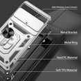 thumbnail image 5 of for Google Pixel 6 Case with HD Screen Protector, Build in 360° Rotating Ring Kickstand [Military Grade] Protective Case for Pixel 6, Silver, 5 of 13