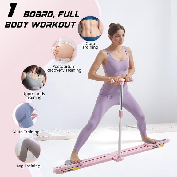Pilates Equipment, Pilates Board - Multifunctional Pilates Reformer, Reformer Pilates Machine with Reps, Kcal & Timer Display, Home Pilates Kit with Resistance Bands - Workout Sets for Women