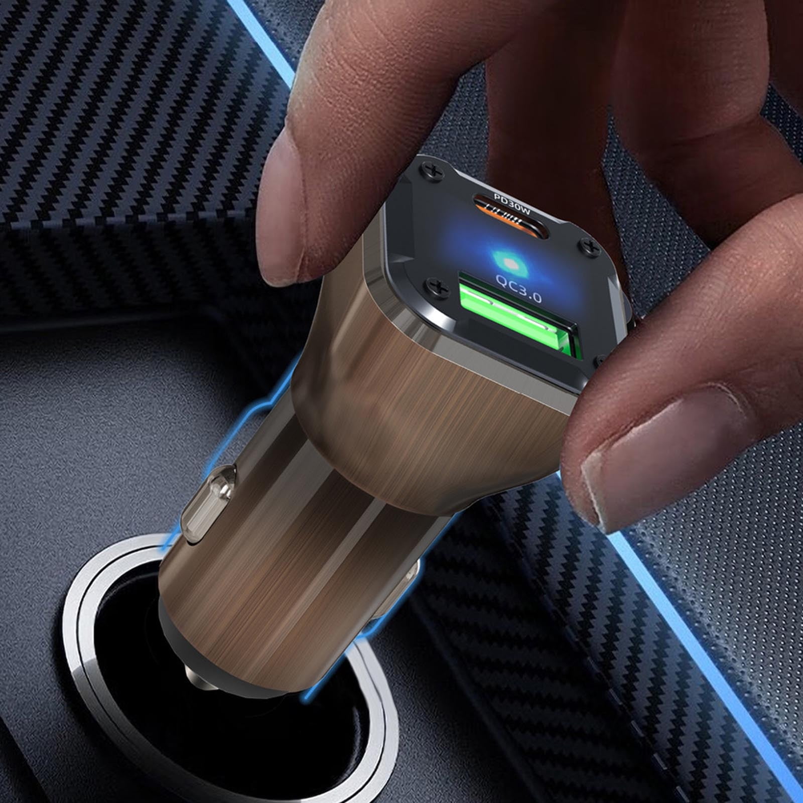 Danhjin Cars Chargers Digital Car Charger Two Ports Fast Charging Pd30W Super Fast Charging