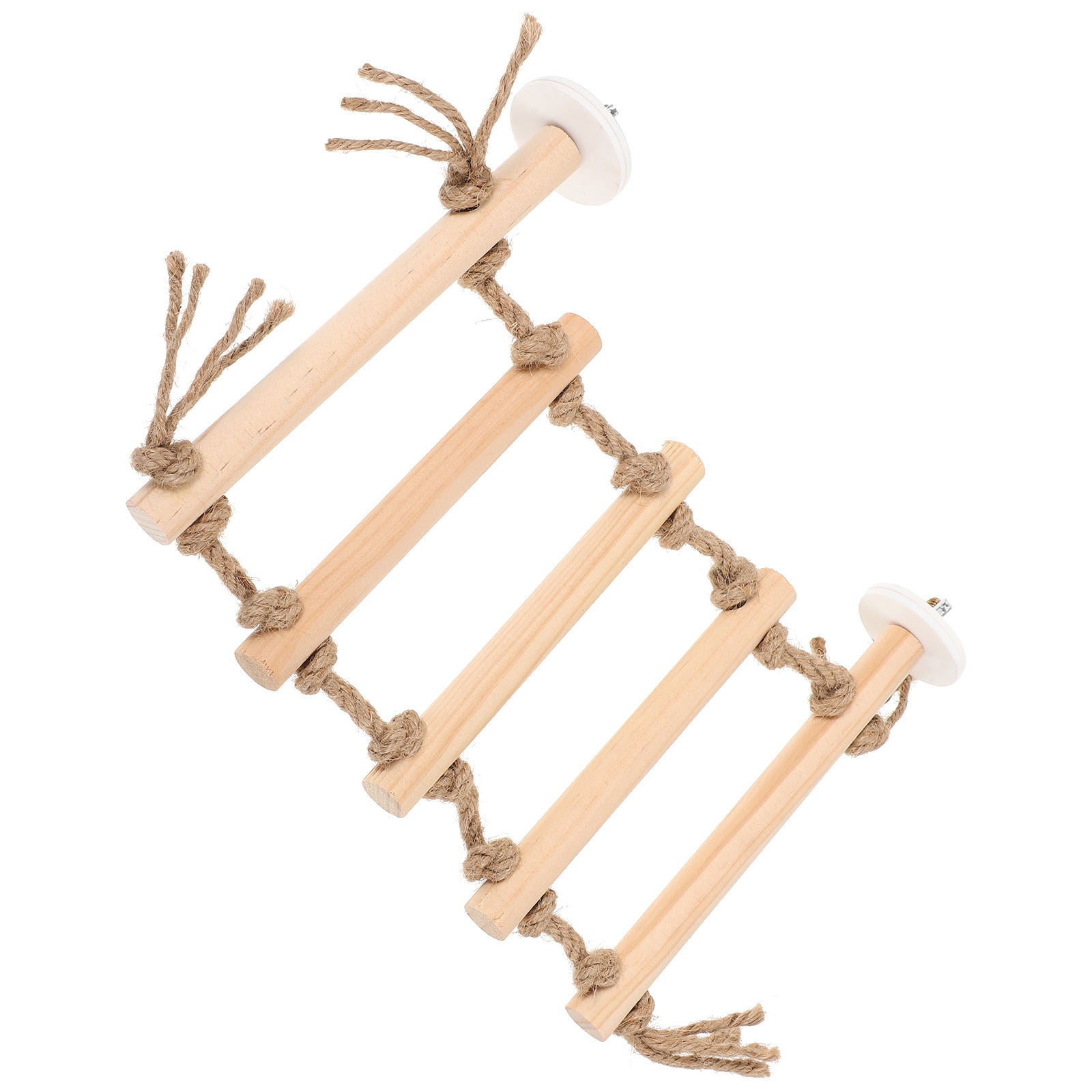 NICEXMAS Wooden Bird Climbing Step Ladder for Birds Beige Cage Decor with Strong Wood Construction