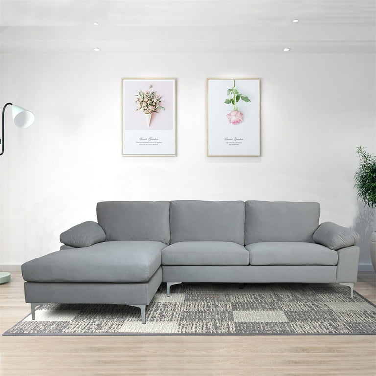 Couch with lounger on left side hot sale