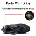 thumbnail image 2 of Mens Hiking Snow Boots Padded Warm Cotton Shoes Non-slip Lightweight Sneakers Waterproof Fur Lined Bare Boots Gray 6.5 UK, 2 of 7