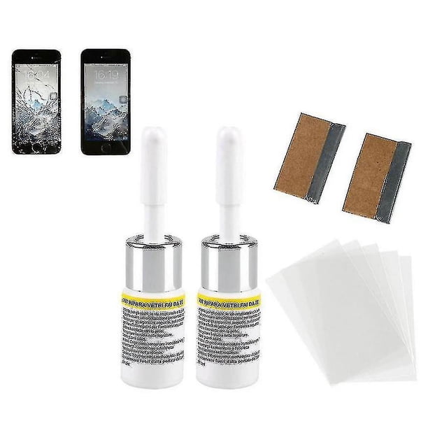 2 piezas de kit de reparación de grietas en la pantalla del teléfono móvil