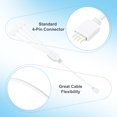 thumbnail image 3 of Uxcell 2 Pcs RGB Splitter Cable, 12V 12" 4 Pin 1 to 4 Female to Female Power Cord with 4 Pin Male Connectors for PC Computer ARGB Fan/LED Lights, White, 3 of 5