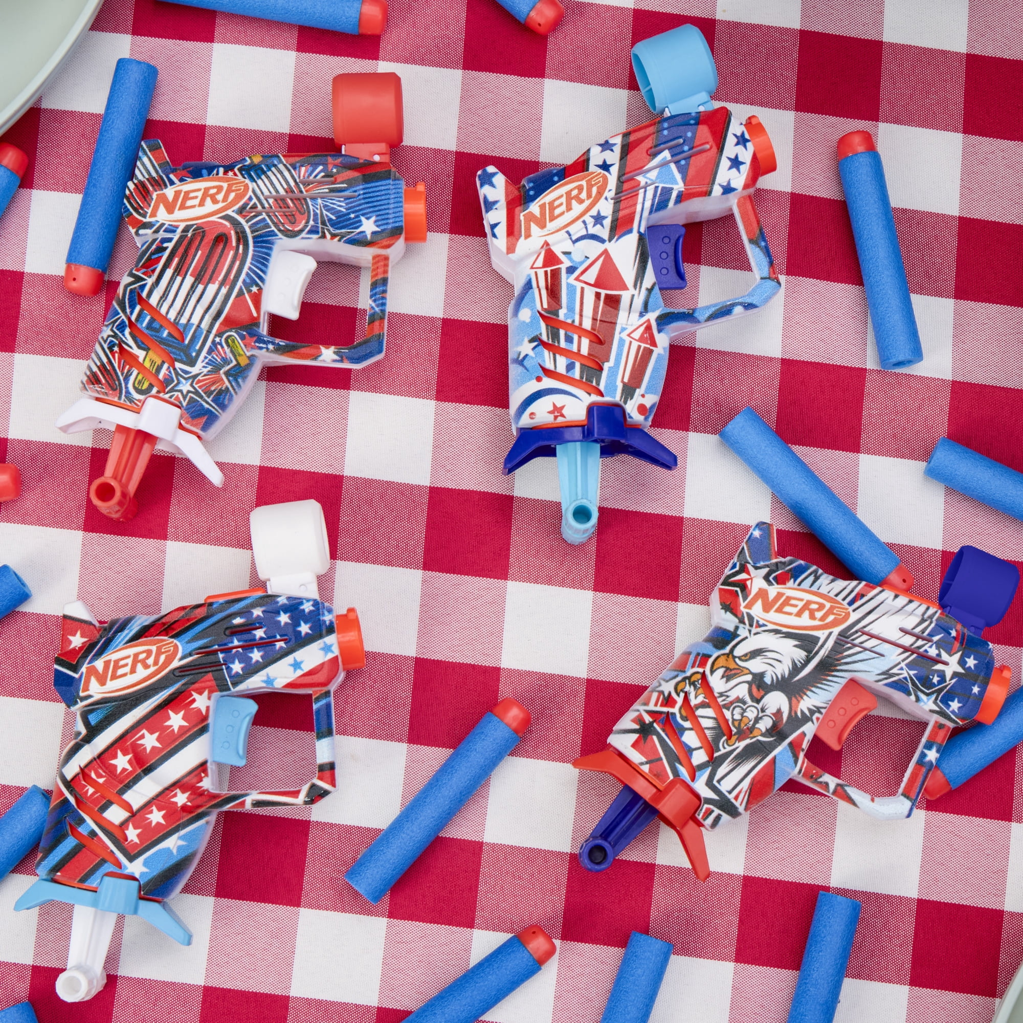 Nerf Elite Freedom Frenzy Red, White & Blue Blaster 4-Pack, 16