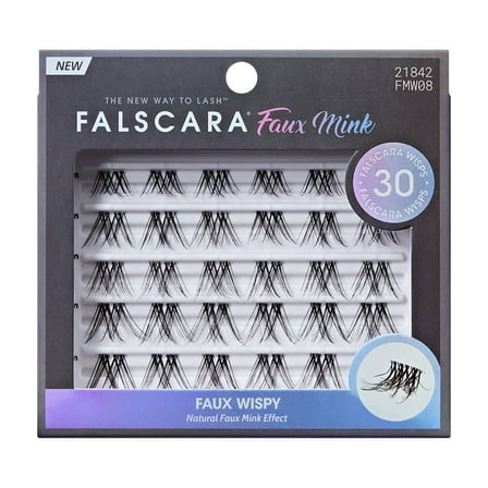 KISS Falscara Multipack, Lash Extension Kit, Faux Mink Wisps, Cluster Lash, 30 Lash Clusters