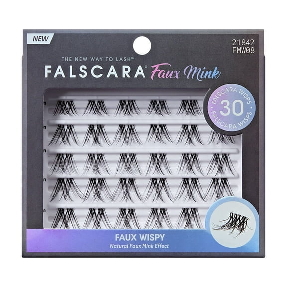 KISS Falscara Multipack, Lash Extension Kit, Faux Mink Wisps, Cluster Lash, 30 Lash Clusters