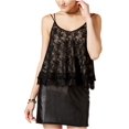 thumbnail image 2 of Lily Black Womens Strappy Knit Blouse, Black, Juniors, Medium, 2 of 2