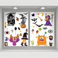 thumbnail image 5 of hojas de pegatinas de pared extraíbles con diseño de feliz Halloween, decoración artística para ventanas, calcomanías de araña, murciélago y bruja para decoración del hogar, interior y exterior, 5 of 5