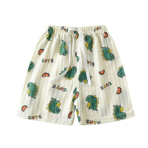 Odeerbi 1-6 Años Niños Niñas Verano Pantalones Cortos Pijama Algodón Estampado Dinosaurio Pantalones Cortos Casual Transpirable
