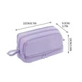 thumbnail image 3 of YIMWNYI Solid Color Large Capacity Pencil Case, Multifunctional Zippered Stationery Organizer with Round Handle for Men and Women, Durable and Spacious Storage for Pens, Pencils, and Accessories, 3 of 7