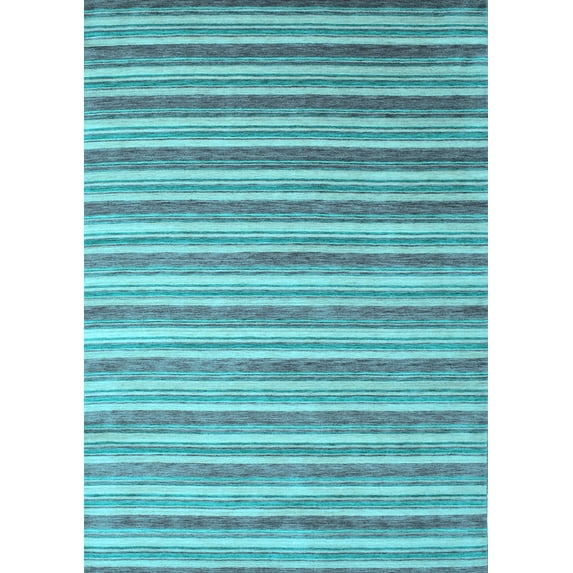 Ahgly Company Indoor Rectangle Abstract Light Blue Contemporary Area Rugs, 2' x 4'