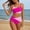 Pink, variant on Women's 2 Piece High Waisted Bikini Sets Color Block Popular Swimsuit Summer Beach Bathing Suits,Pink,Women's S-XXL