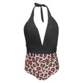 thumbnail image 4 of TOWED22 Women Tummy Control One Piece Swimsuits Halter Push Up Bathing Suits Modest Full Coverage Swimwear（Black,L）, 4 of 5
