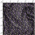 thumbnail image 2 of Soimoi Florals Print, Poly Taffeta Fabric, Decor Sewing Fabric by The Yard 56 Inch Wide, Decorative Fabric for Outdoor Upholstery, Umbrellas and Home Accents, Black & Purple, 2 of 6